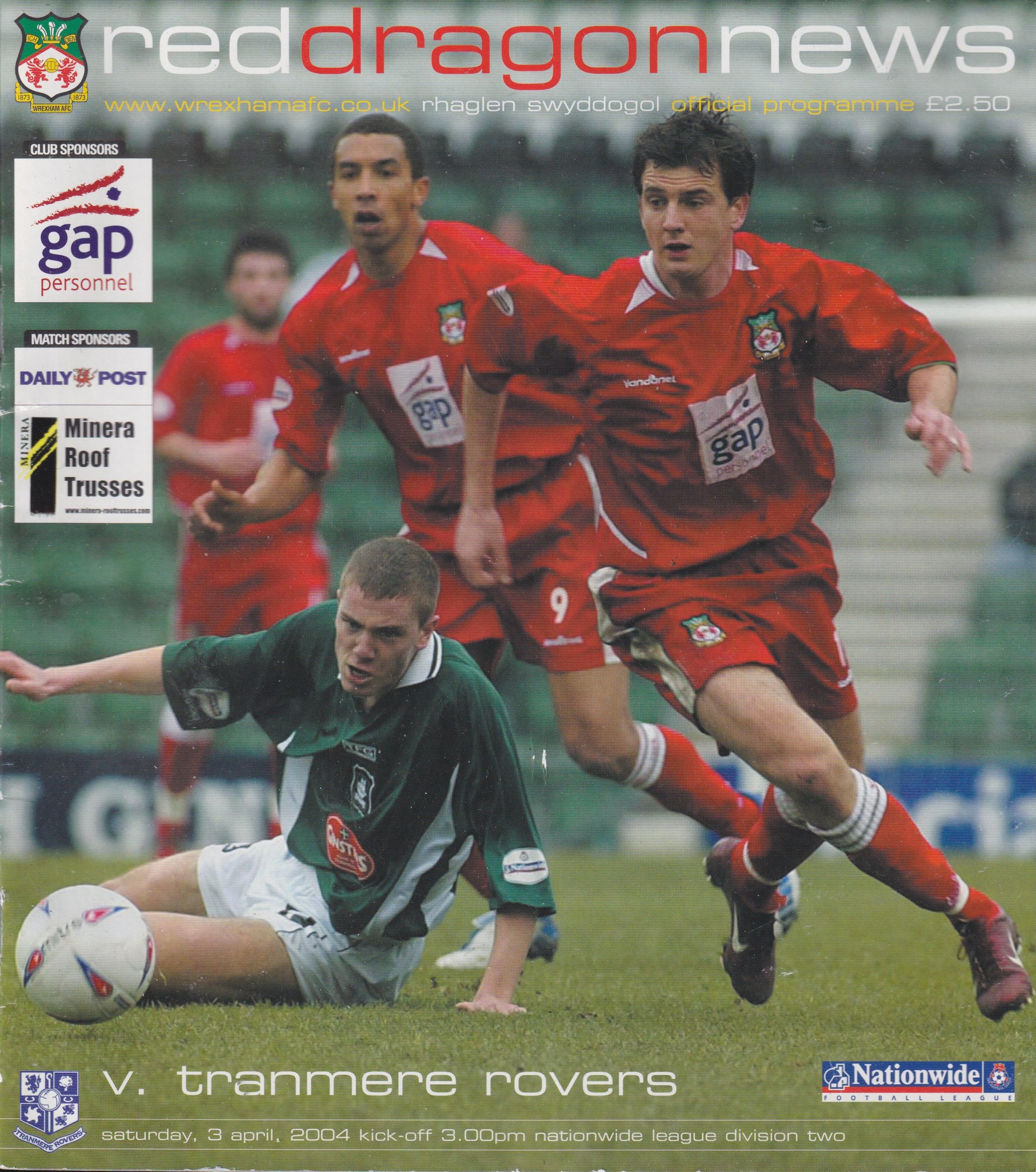 Wrexham v Tranmere Rovers match programme